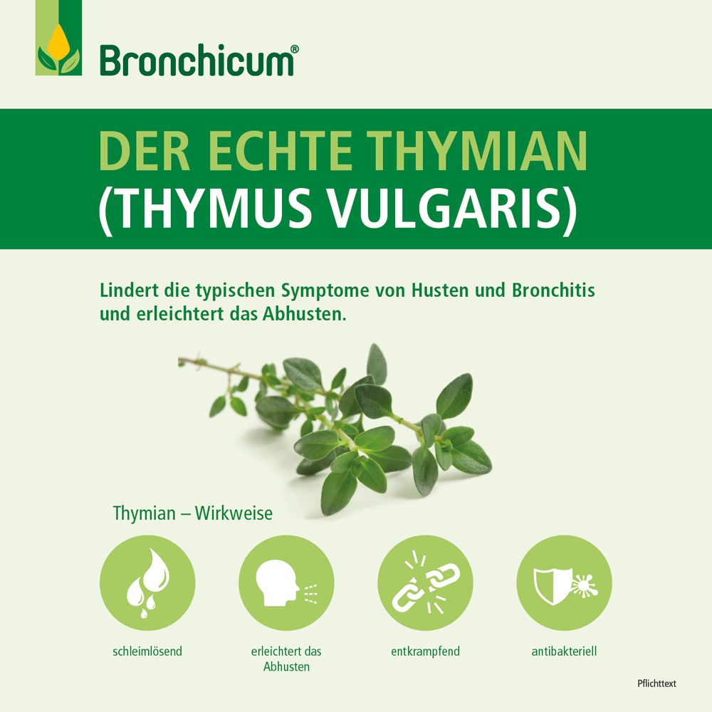 Bronchicum Thymian Lutschtabletten - Schleimlösung bei Erkältungshusten und akuter Bronchitis