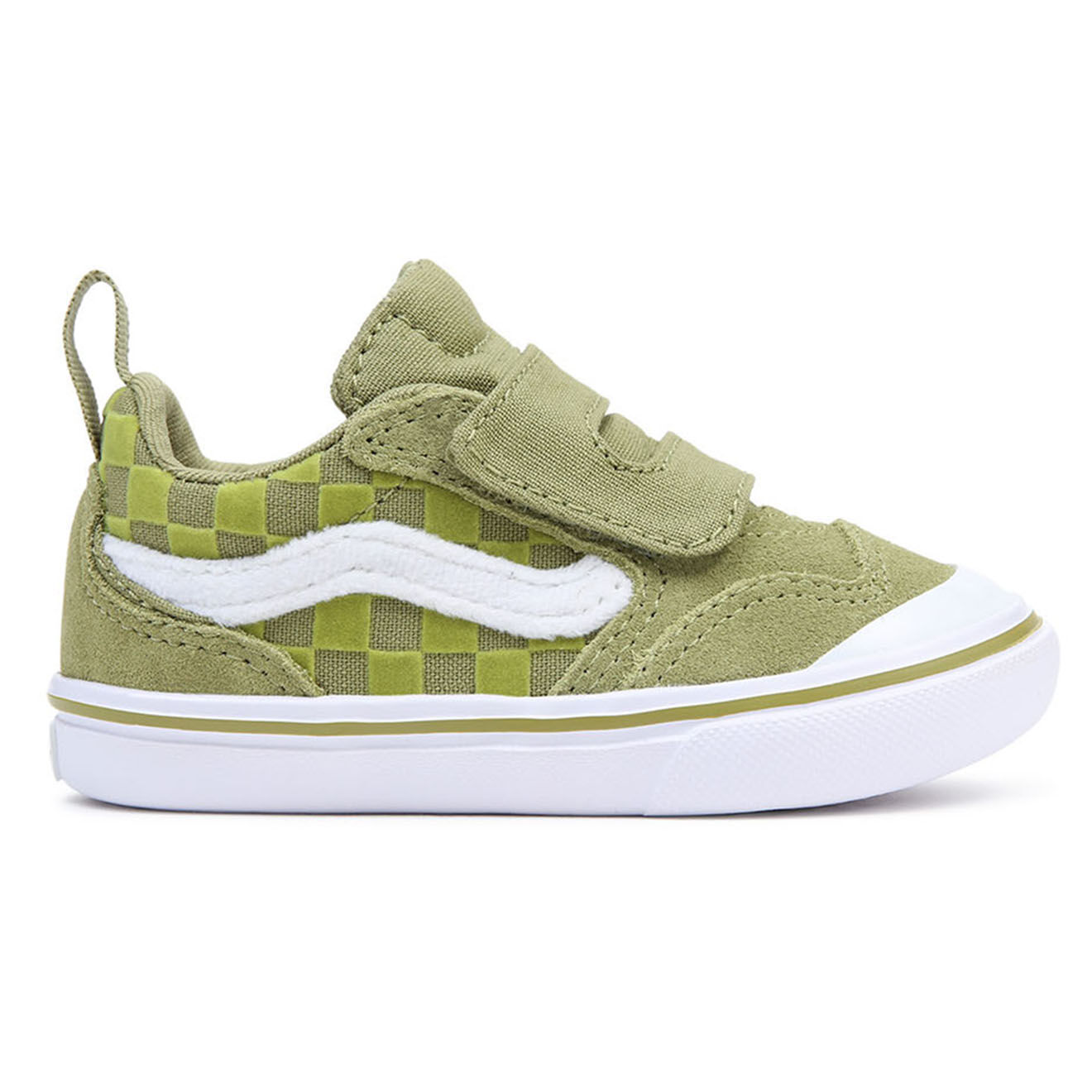 Vans Sneakers en Cuir & Textile ComfyCush New Skool V vertes
