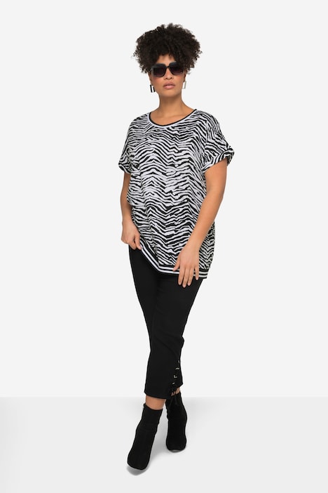 T-Shirt, oversized, Zebra, Rundhals
