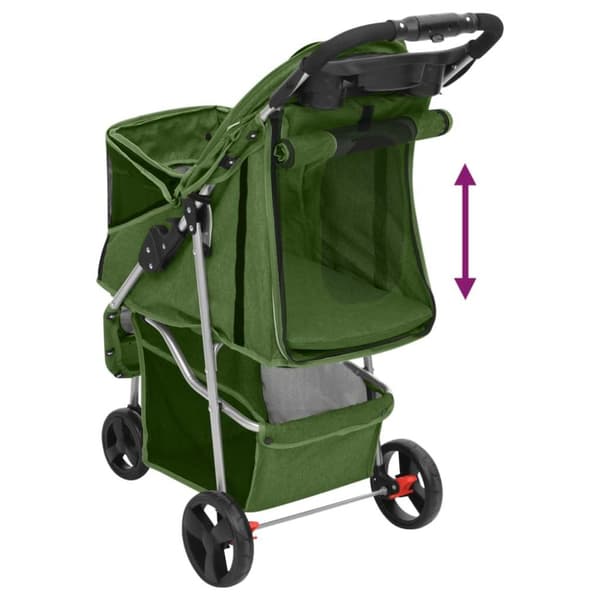 vidaXL Hundevogn sammenleggbar grønn 80x46x98 cm oxford-stoff