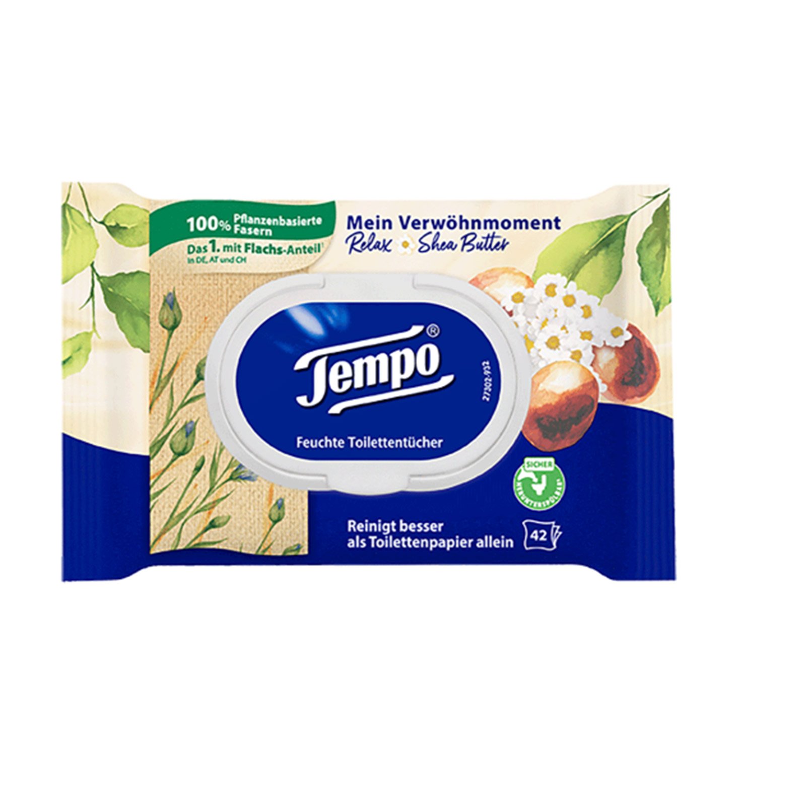 Tempo Feuchte Toilettentücher Sheabutter