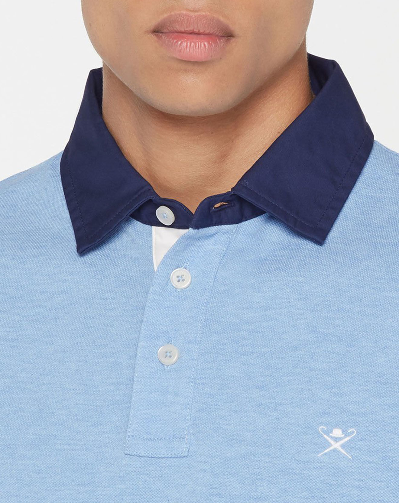Hackett London Polo Classic Fit Piqué Brand bleu ciel