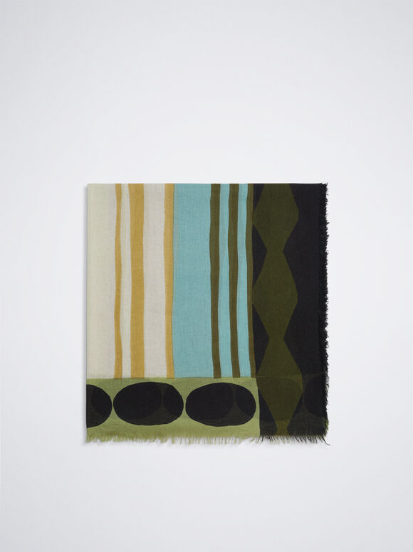 Lenço de algodão estampado - Borgonha
