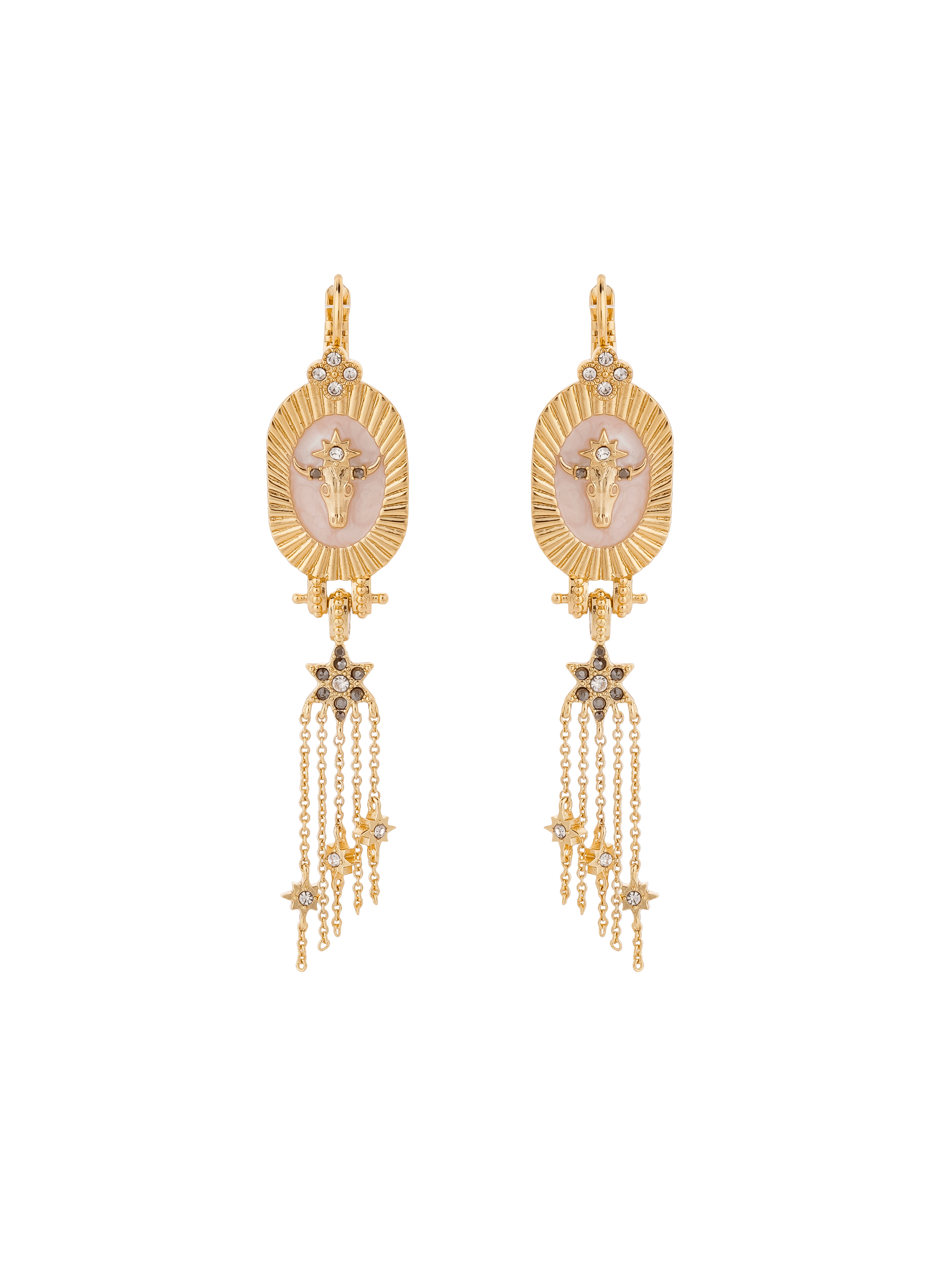 ALTOR - Boucles d'oreilles pendantes pour oreilles percées en laiton | Blanc