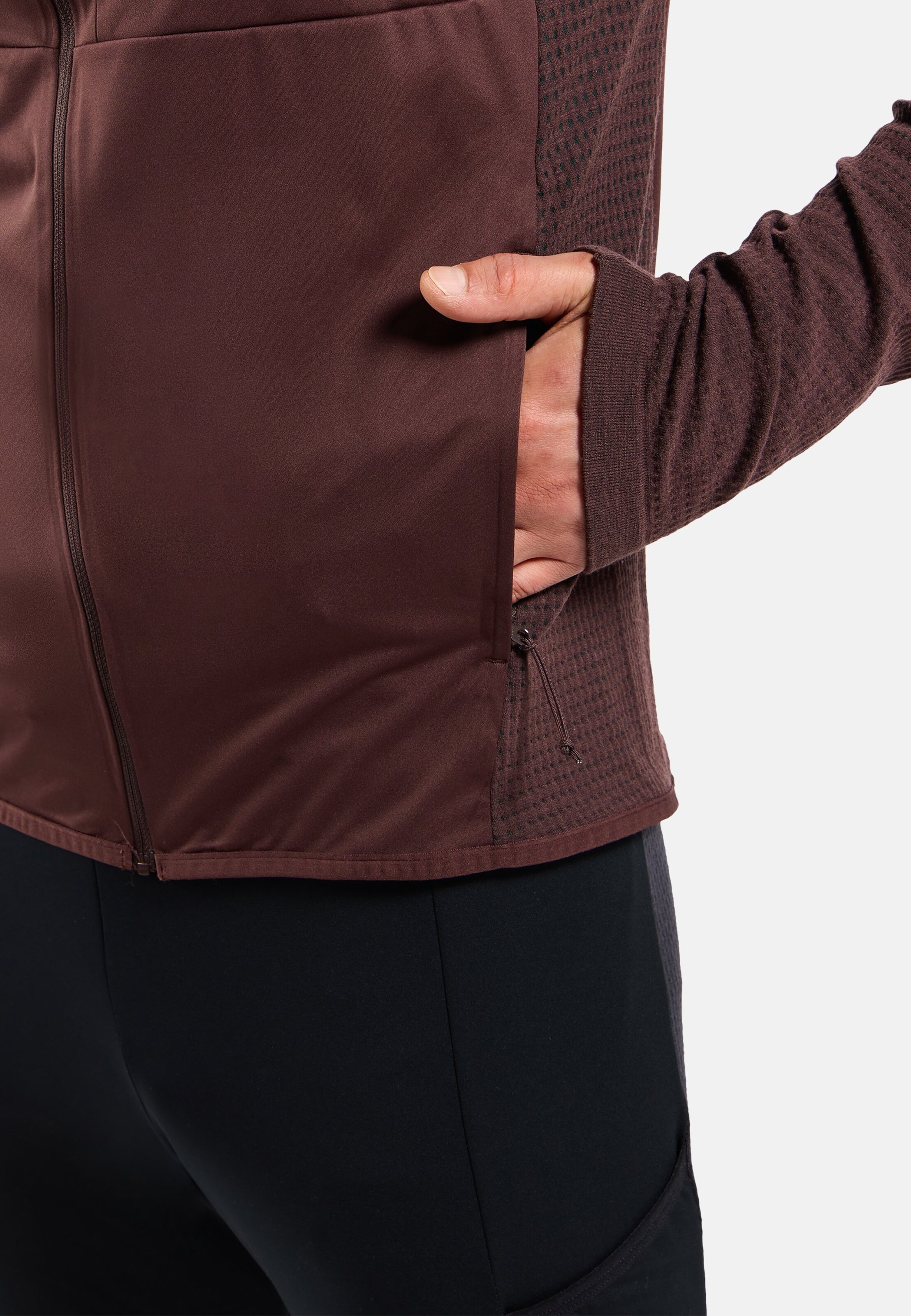 Winddichte Zeroweight Pro Performance Wool Hybrid-Langlaufjacke in fudge