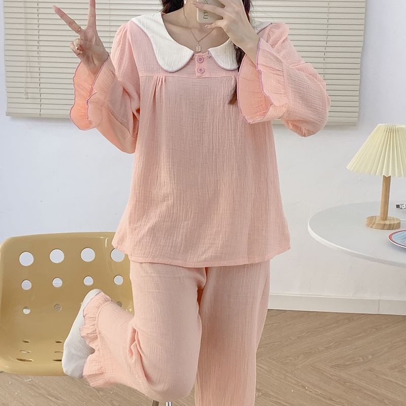 Siensien - Bijpassende pyjamaset voor koppels: top met lange mouwen + broek