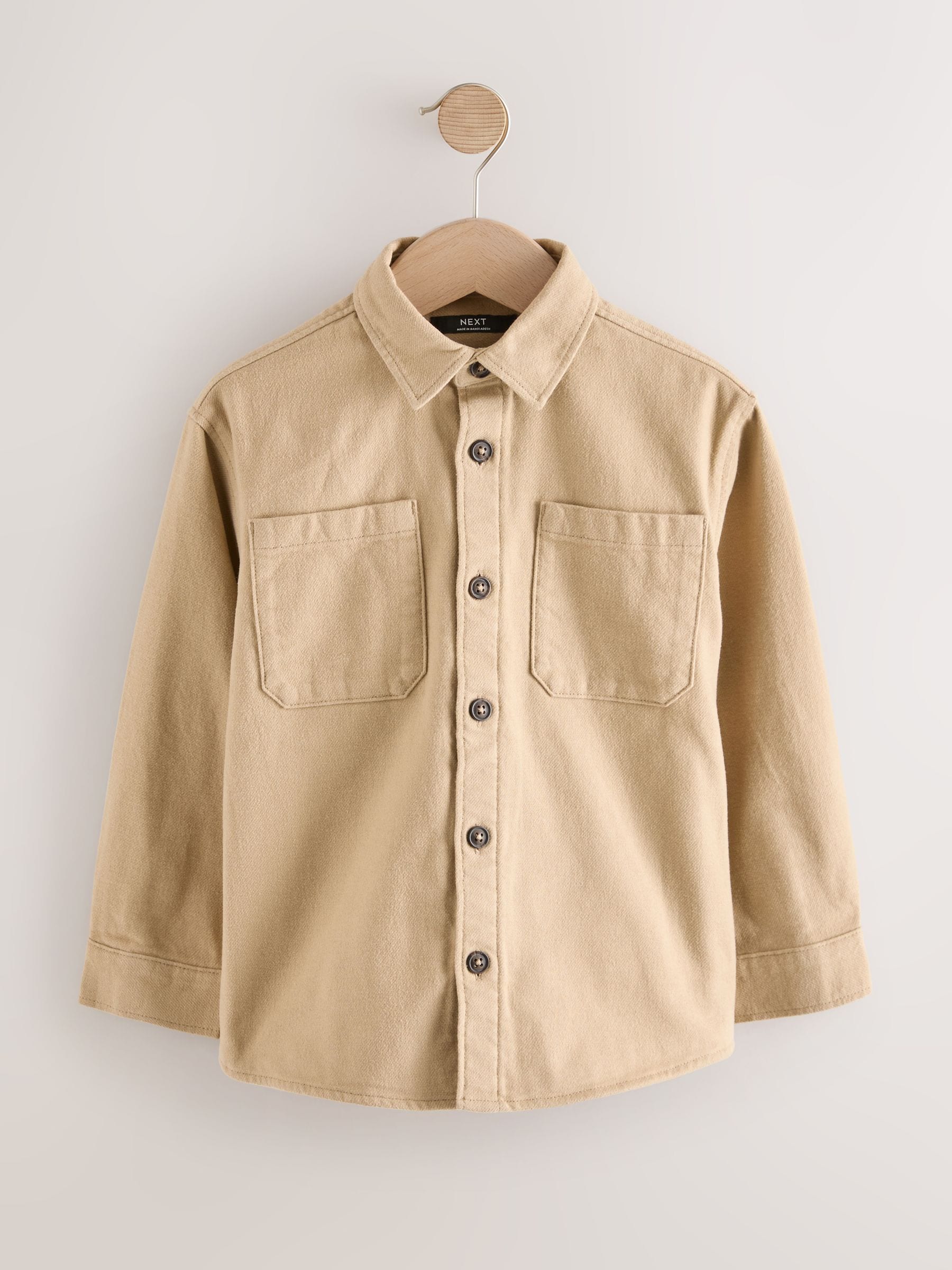 Pastelgeel - Geborsteld overshirt (3-16jr)