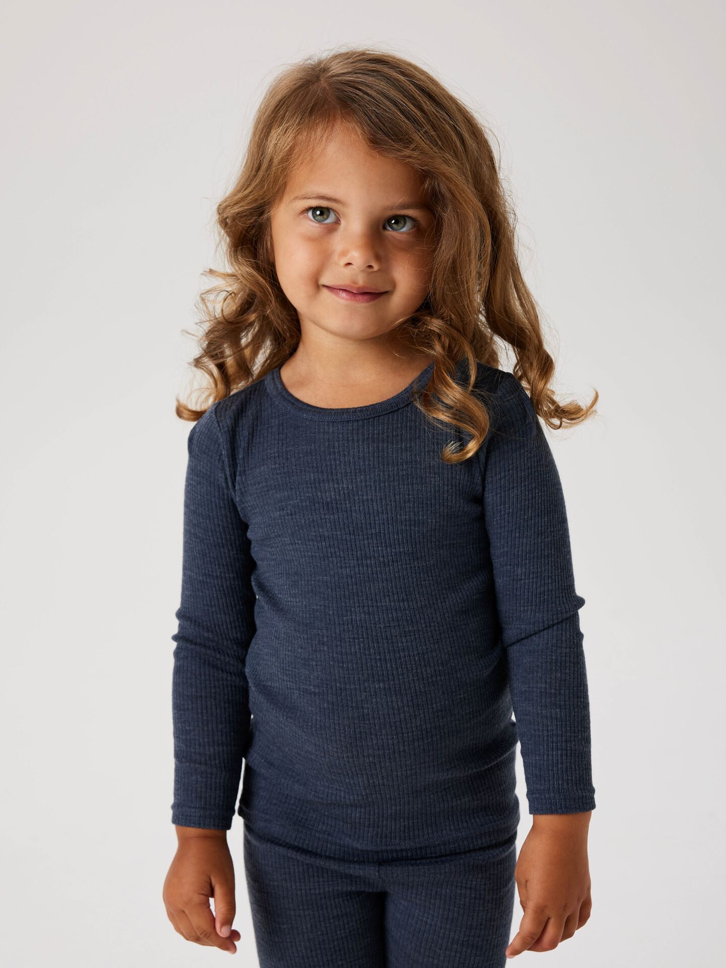 Wax Wool Rib Long Sleeve Top