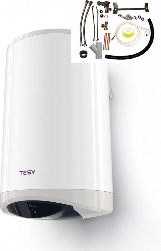 Energiezuinige slimme boiler 50 L met antikalk systeem en meegeleverde installatie set, Modeco iOS/Android 2.0