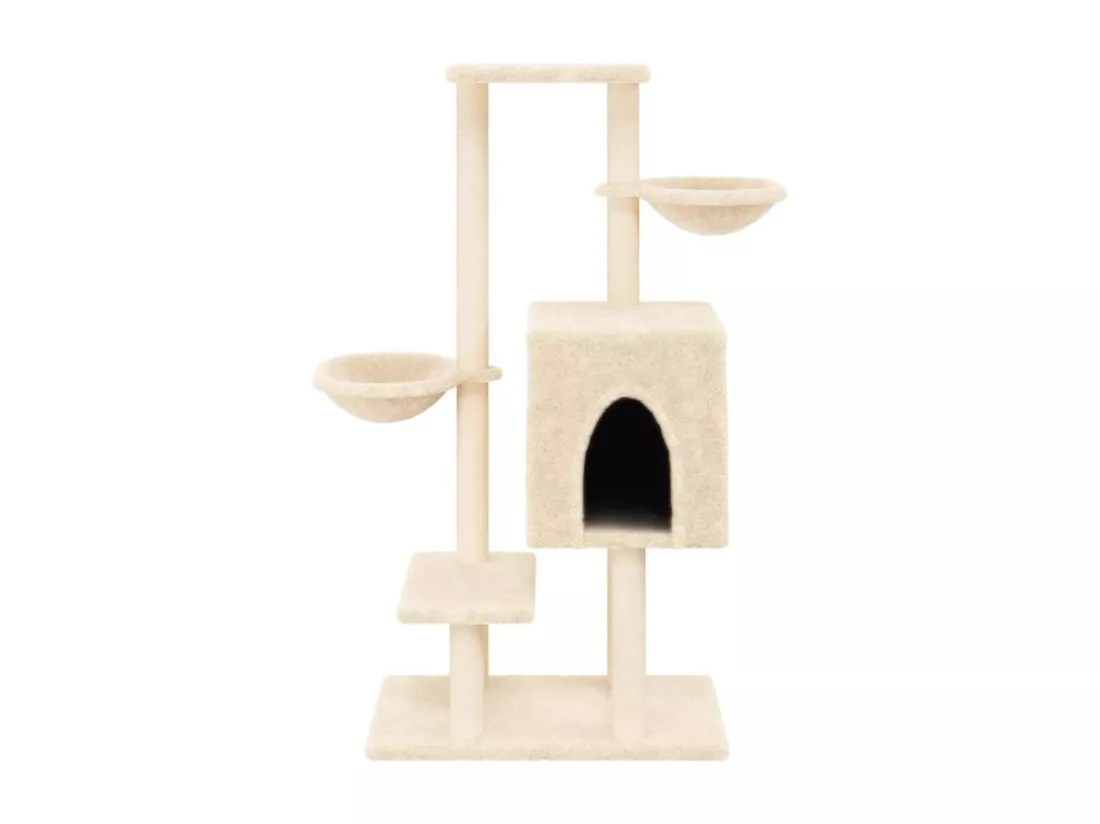 Arbre à chat avec griffoirs en sisal crème 117 cm