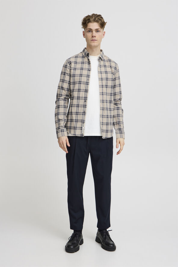 Casual Friday CFANTON LS BD 0159 checked brushed Silver mink melange