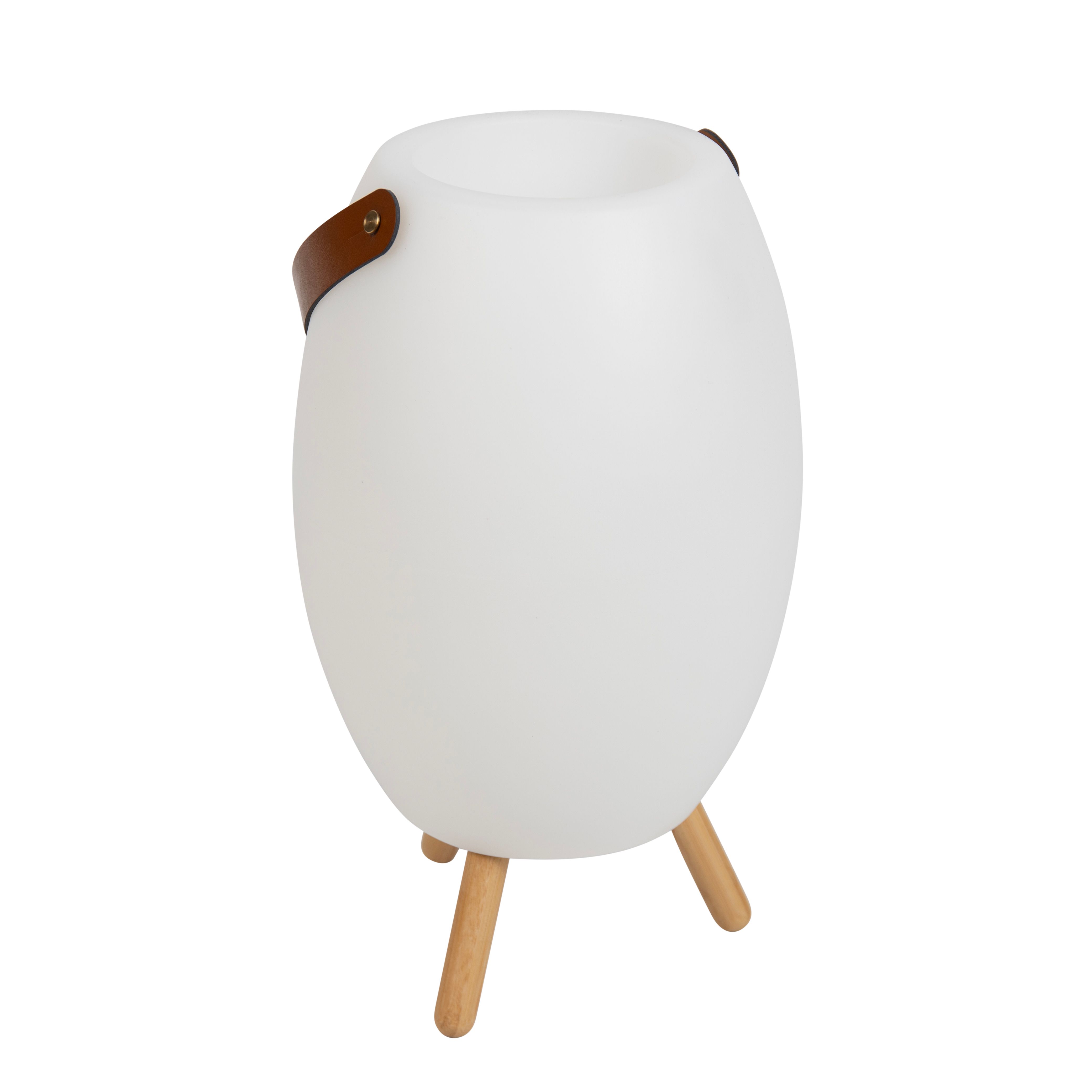 Vloerlamp wit 40,5cm incl. LED en speaker dimbaar RGBW IP44 met afstandsbediening - Apolo