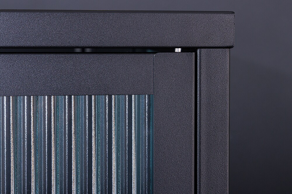 riess-ambiente Sideboard AMSTERDAM - 105cm greige gold Riffelglas Metall Vitrine Schrank Modern
