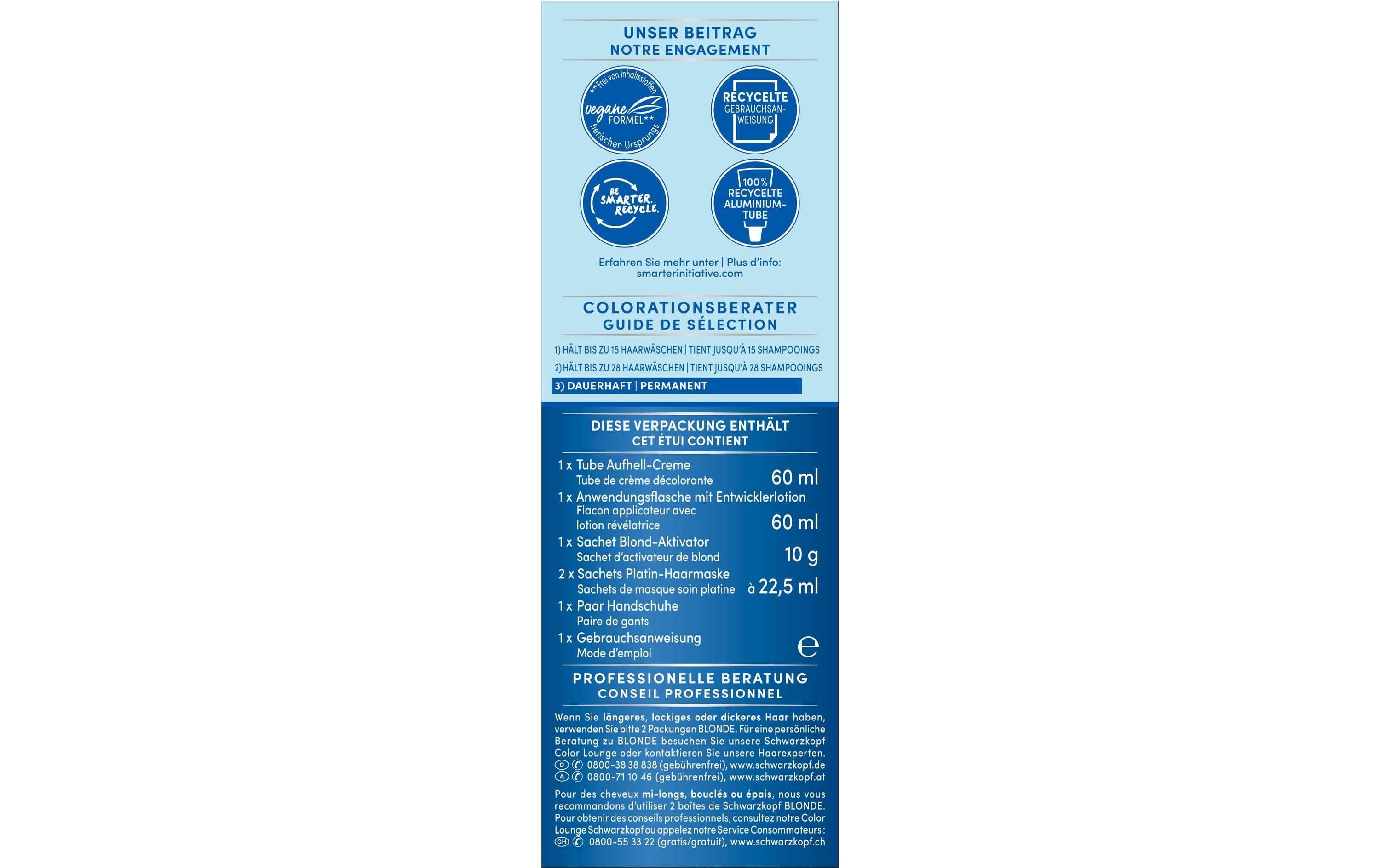 Haarcoloration Ultra Aufheller L100 EisblondHaarfarbe mit Anti-Schädigungs-System