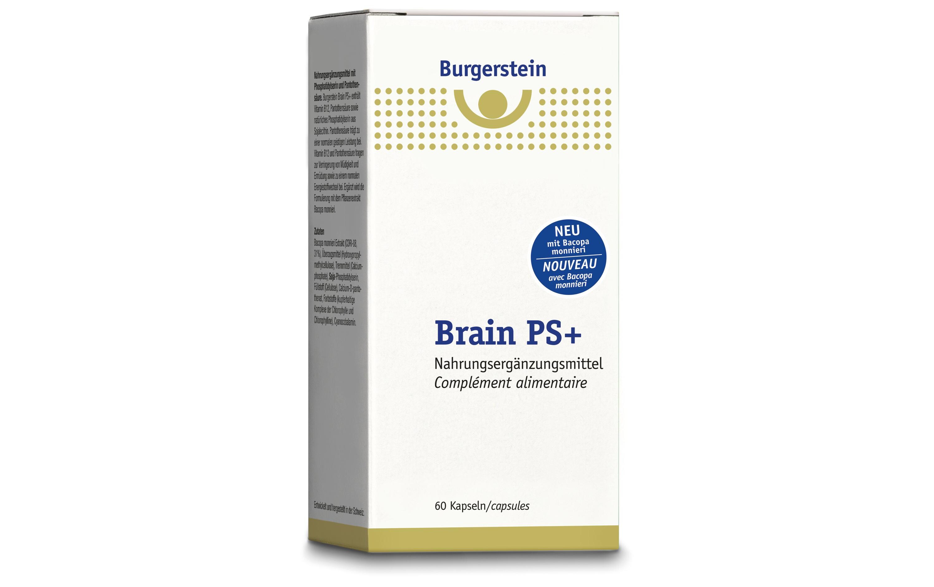 Brain PS+ 60 KapselnNahrungsergänzungsmittel mit Phosphatidylserin und Pantothensäure