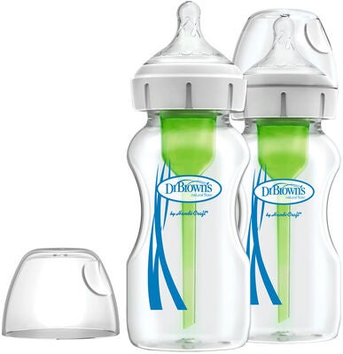Dr. Brown's Option+ Bred Hals Glasssflaske 270 ml 2-pack
