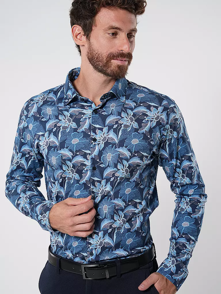 DESOTO Jerseyhemd Slim Fit  dunkelblau