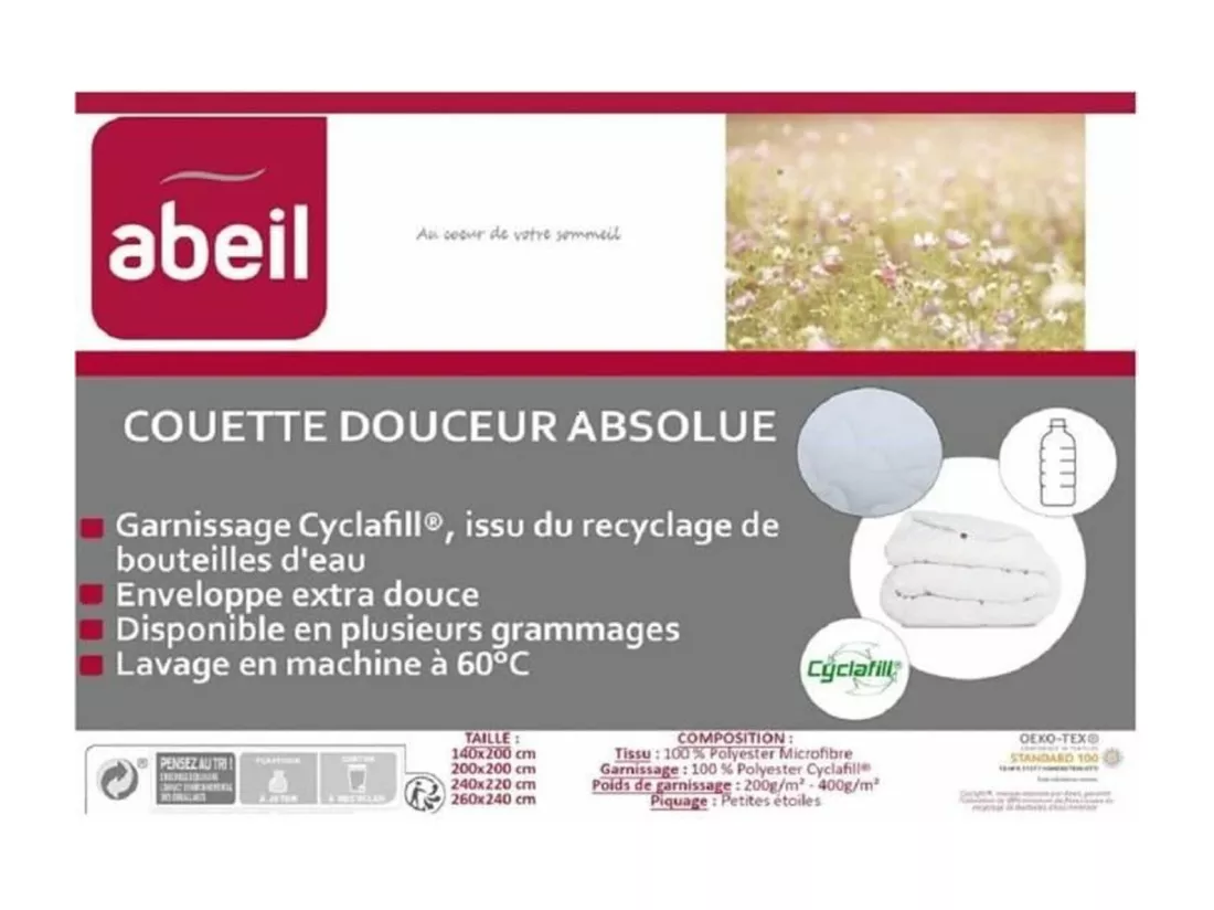 ABEIL Couette chaude Douceur Absolue 220x240 cm blanc
