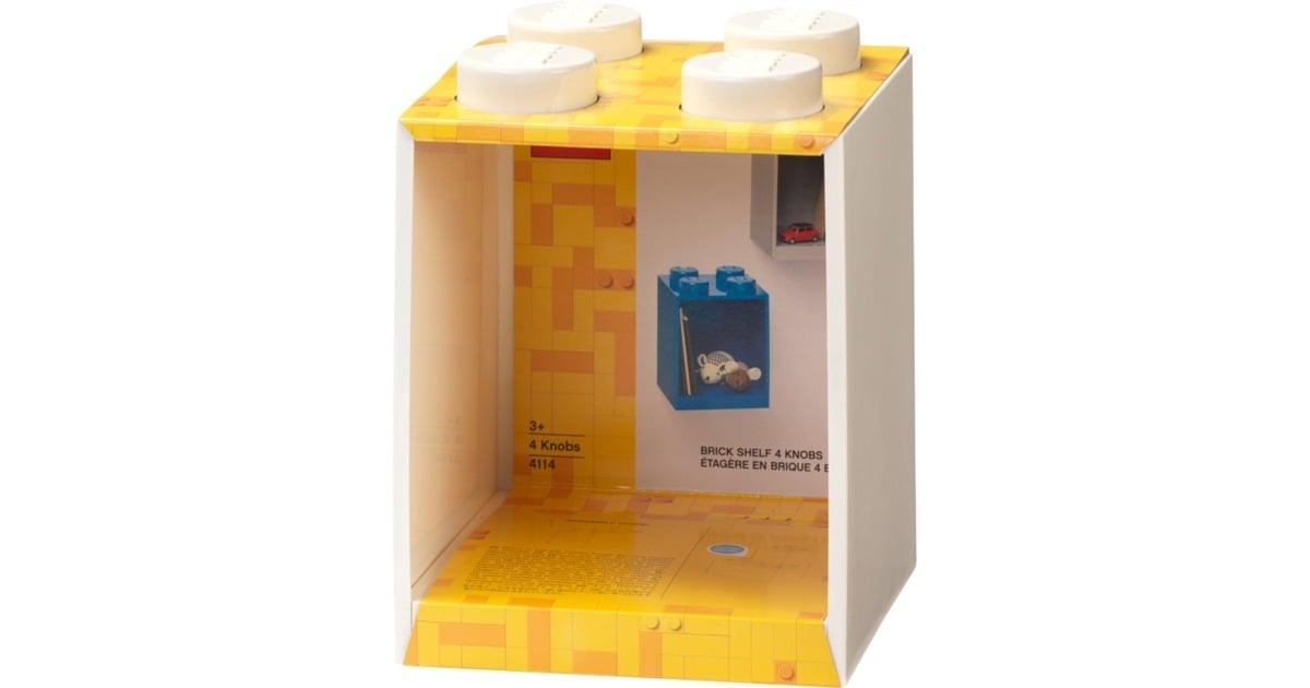 Room CopenhagenLEGO Brick Shelf, 4 noppen wandschap  (Wit)