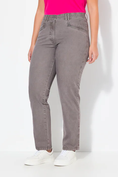 Hose Mony, konisches Bein, Zipptaschen, Stretch, graphitgrau