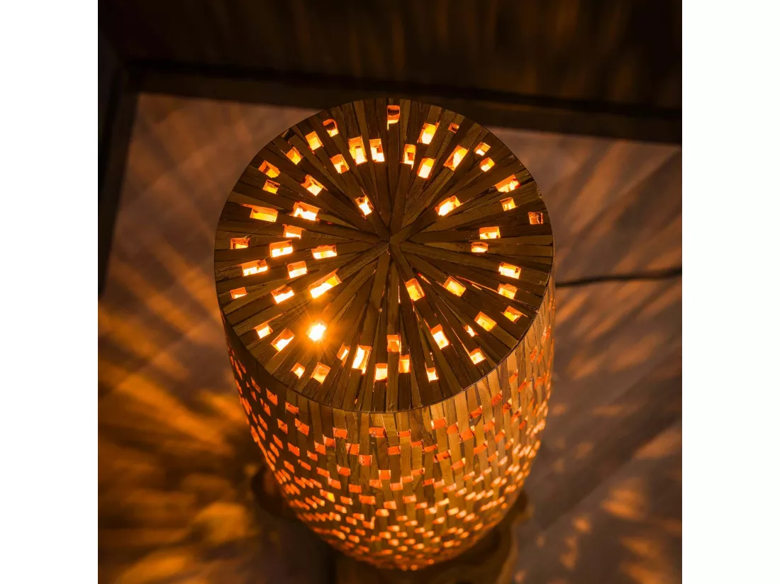 Lampadaire en bois de teck recyclé 184 cm JAVA