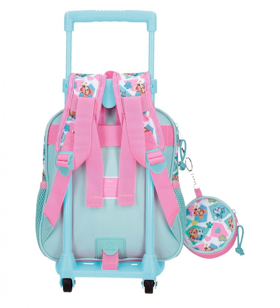 Mochila infantil Joumma Bags Paw Patrol Friendship Fun com rodinhas, cor turquesa.
