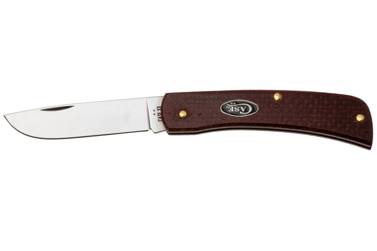 Case Sod Buster Jr, Smooth Dark Red Burlap Micarta, 12273, 10137 CS zakmes