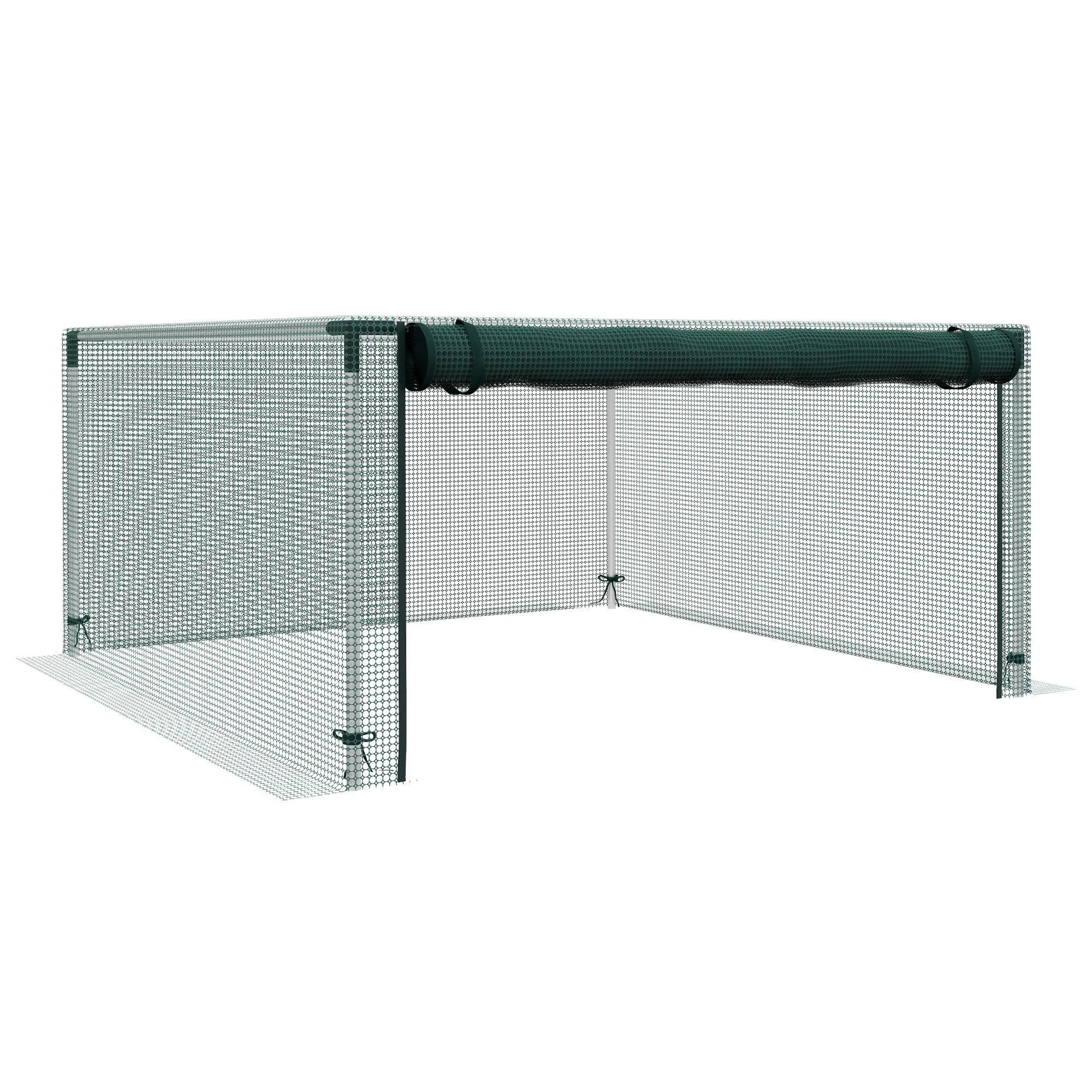 Gaiola de cultivo Outsunny, gaiola protetora com suportes de aço, porta com zíper para proteger plantas e flores em pátios, jardins e terraços, 125x125x62,5 cm, verde.