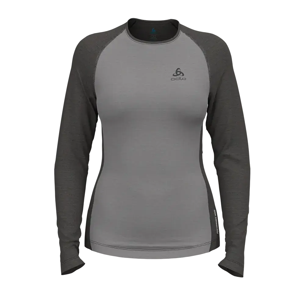 Odlo Natural Perform PW 150 BL Crew Thermoshirt Lange Mouwen Grijs Dames