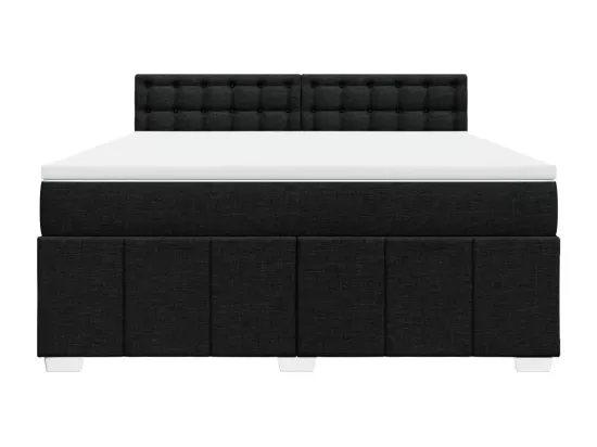 Sommier à lattes de lit avec matelas Noir 180x200 cm Tissu