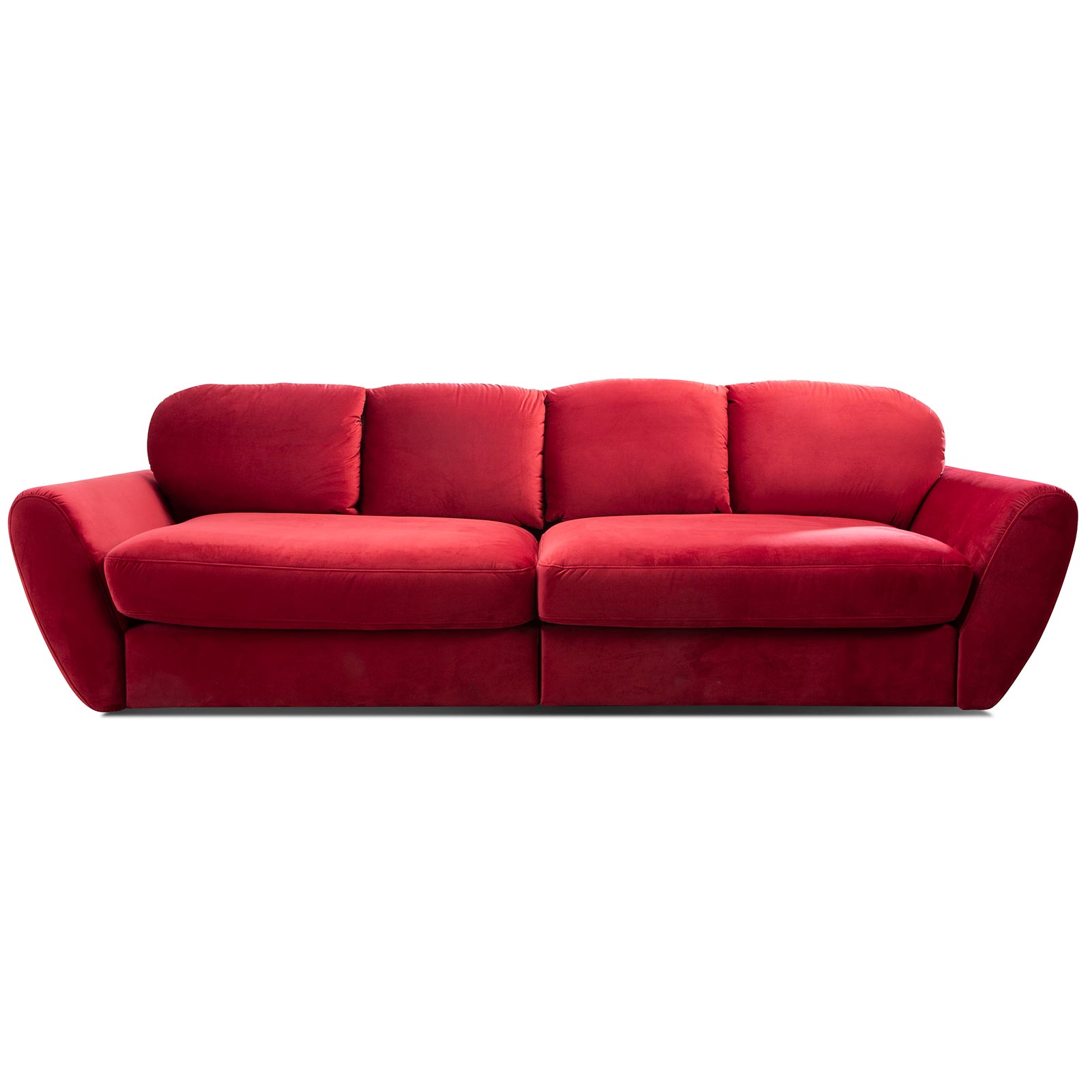 Big Sofa - rot - Samtstoff