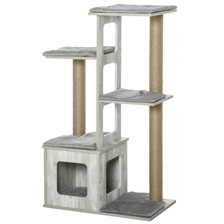 Arranhador para Gatos PawHut, Cinza