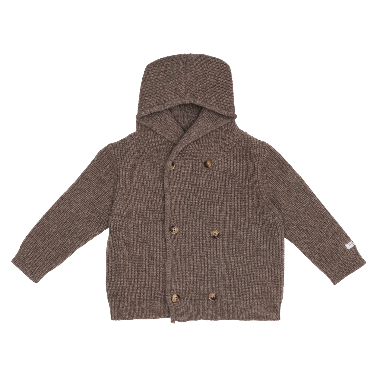 Tristan Merino Wool Cardigan | Dark Taupe Melange