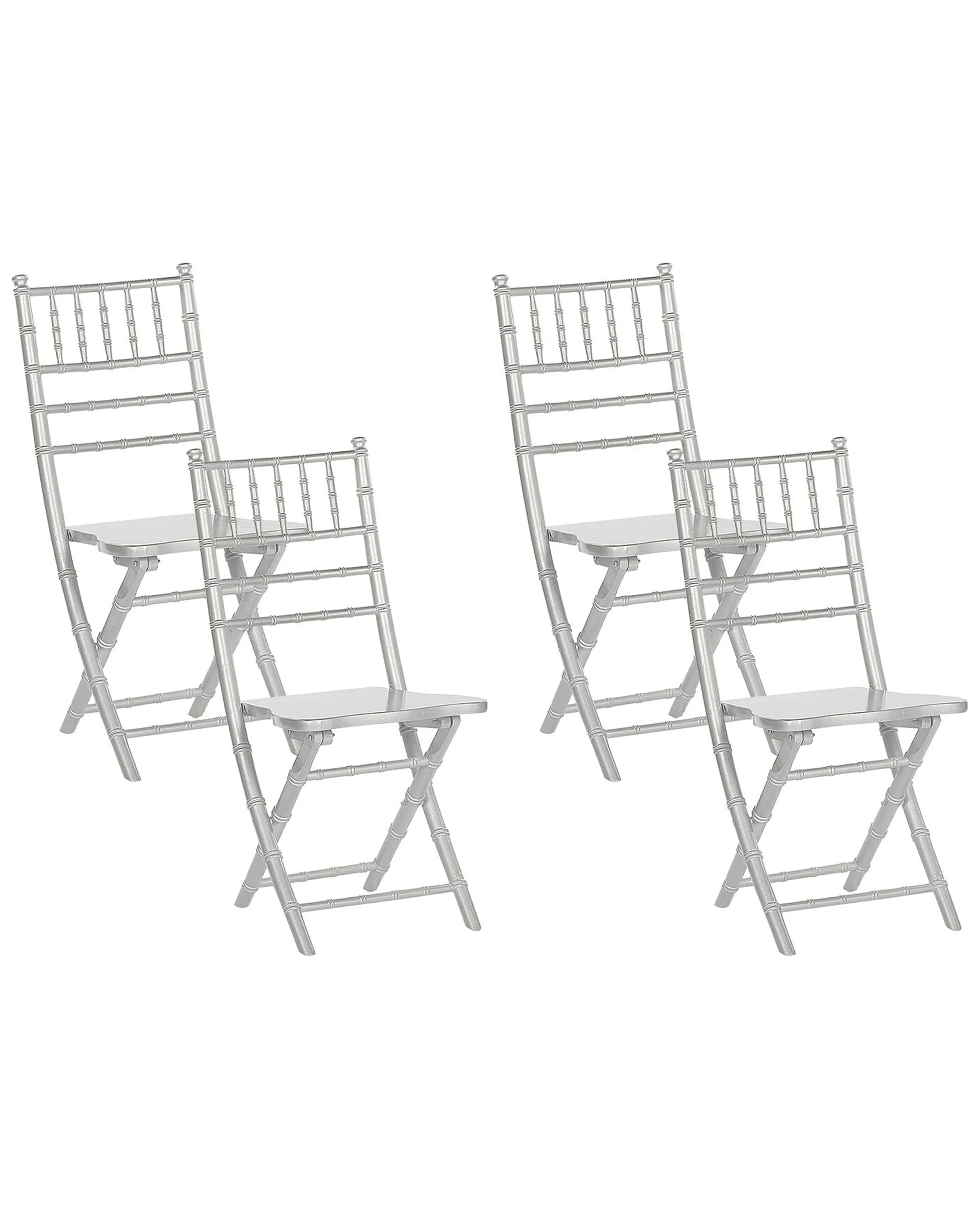 Set van 4 eetkamerstoelen inklapbaar MACHIAS Beukenhout Zilver