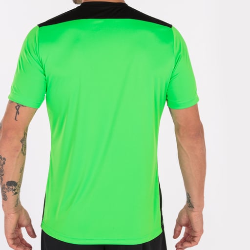 Camiseta de manga curta Joma Championship Vi Verde Fluorescente Preta