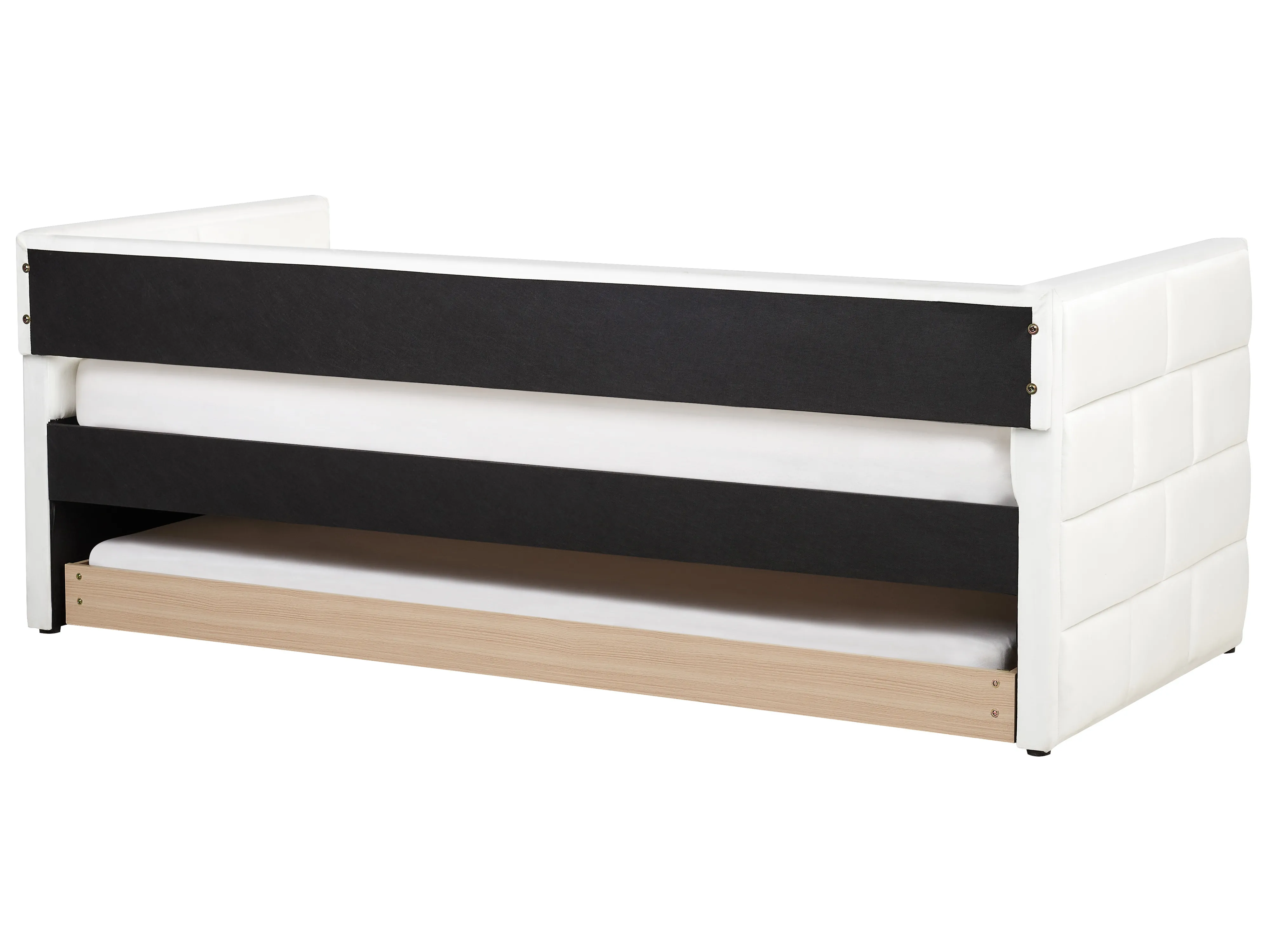 Onderschuifbed Fluweel CHAVONNE 90 x 200 cm Gebroken wit