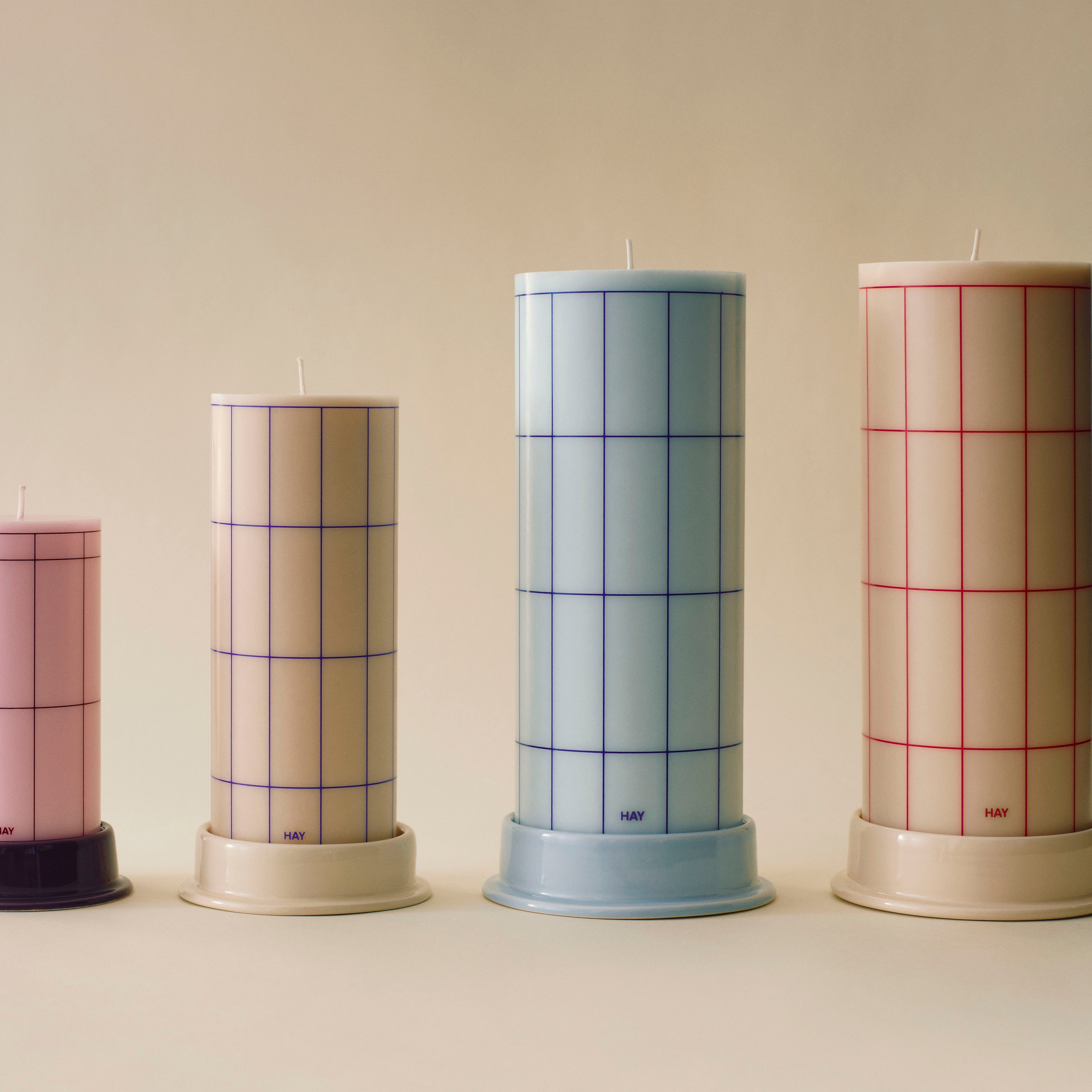 HAY Column Kaars Ã 7 cm - Off-White / Blauw