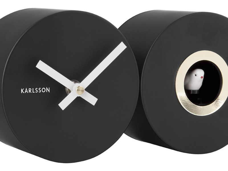 Wall Clock Duo Cuckoo KA5789BK Black
