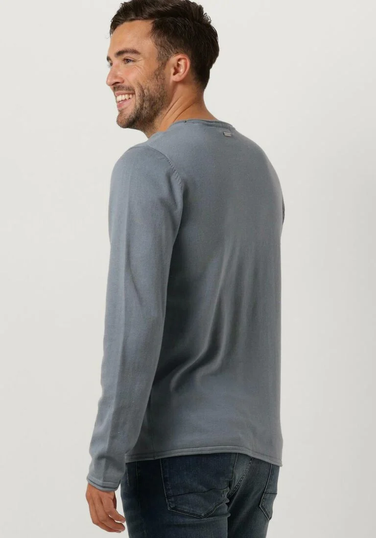 PUREWHITE blauwe purewhite trui garment dye knit with round neck