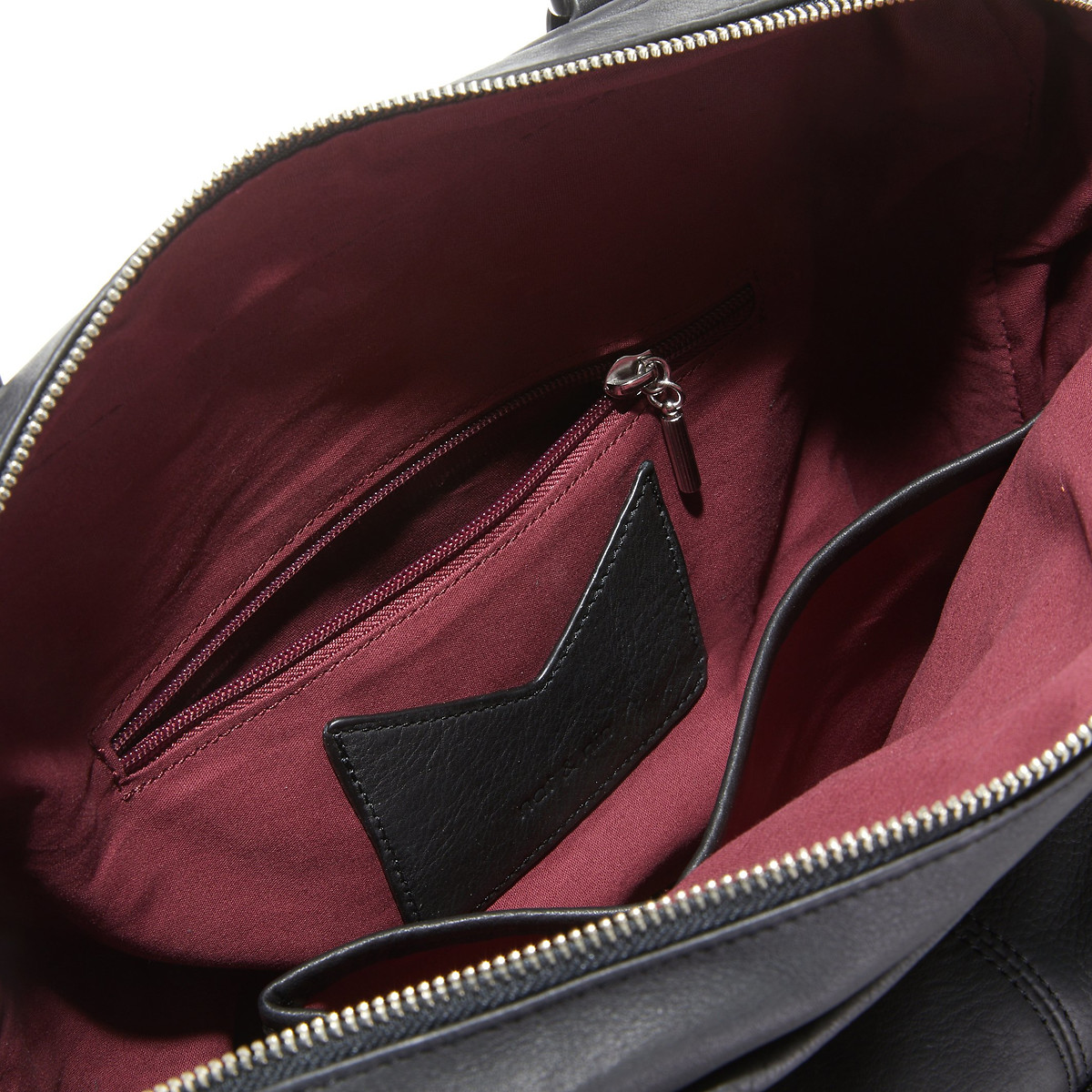 NAT & NIN<br>Bolsa de couro com zíper e vários bolsos MACY