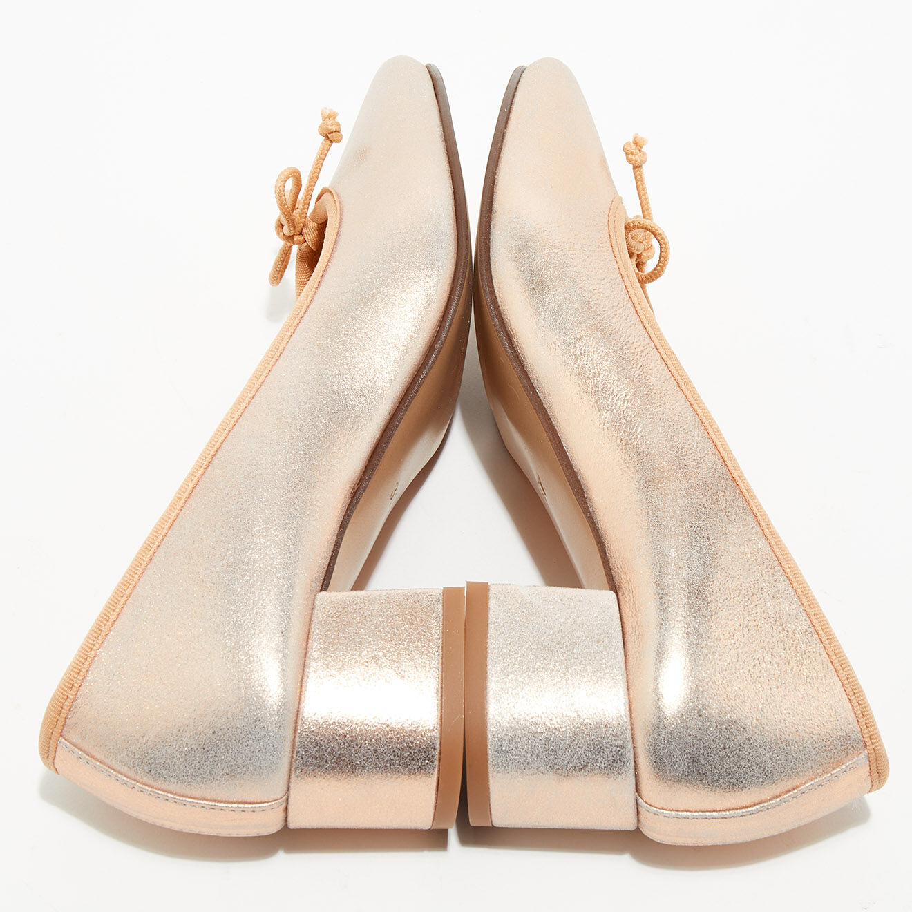 Quartier Latin Ballerines trotters en Cuir irisé Diane roses - Talon 4 cm