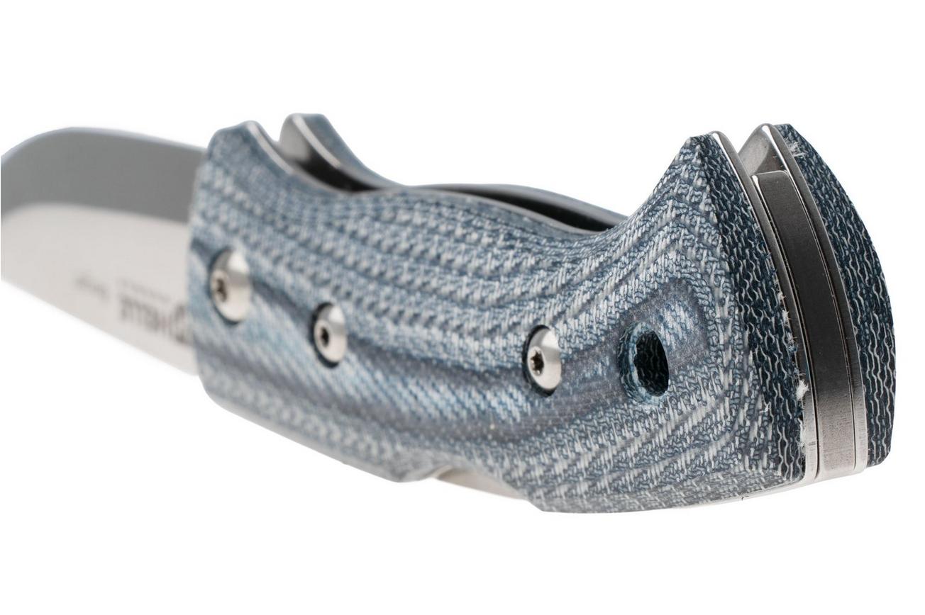 Helle 761 Berget, 2002763, Satin Sandvik 12C27, Denim Micarta bushcraft zakmes