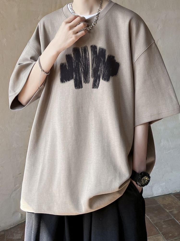 emeisa - T-shirt met korte mouwen, ronde hals en print