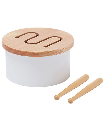 Kids Concept Holzspielzeug - Trommel Mini - 16,5 x 9 cm - Weiß