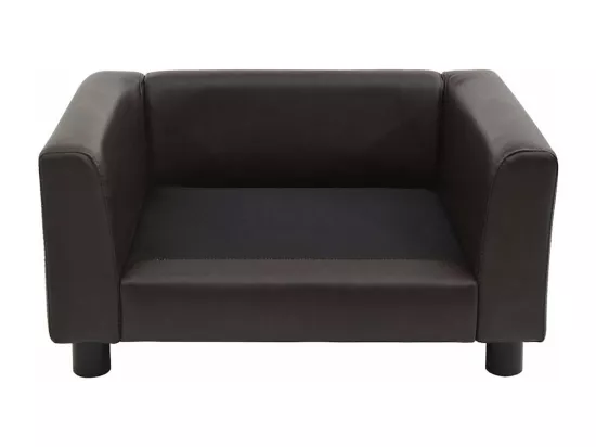 Canapé pour chien Marron 60x43x30 cm Peluche et similicuir