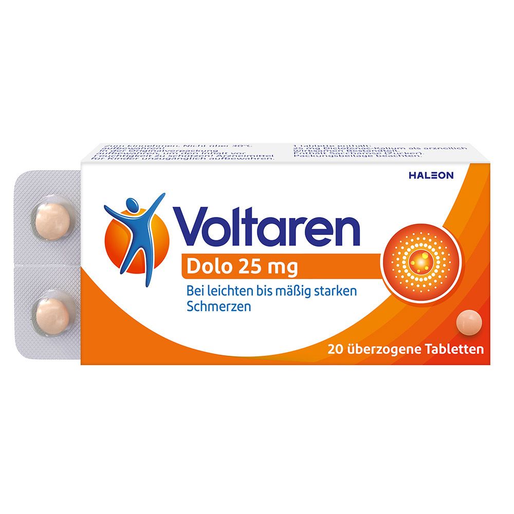 Voltaren Dolo 25mg Tabletten, Schmerztabletten gegen Rückenschmerzen 20 St. - Jetzt 20% Rabatt mit dem Code voltaren20 sparen
