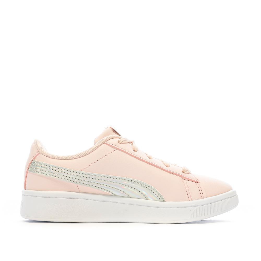 Puma Baskets Rose/Gris pailleté Fille Puma Vikky Rainbow
