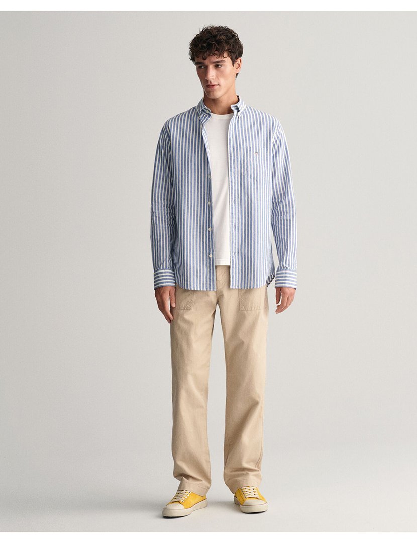 Long Sleeve Striped Shirt Blue