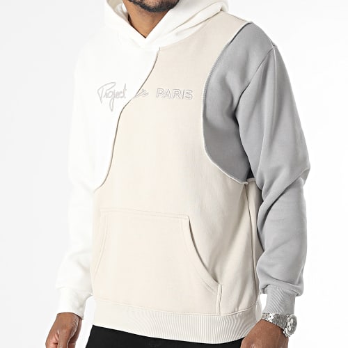 Sweat Capuche 2322041 Blanc Gris Beige