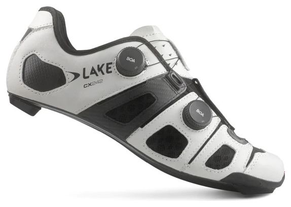Chaussures route LAKE CX242 Wide Blanc/Noir (Version Large)